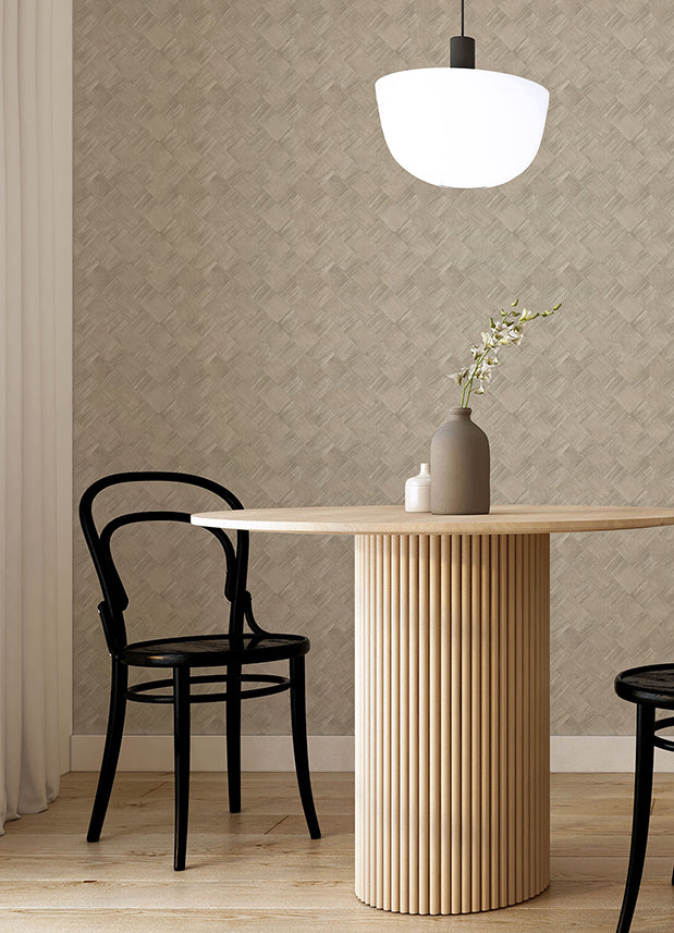 Thriller Grey Wood Tile Wallpaper - Brewster Wallcovering