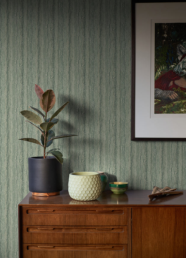 Hilton Green Marbled Paper Wallpaper - Brewster Wallcovering