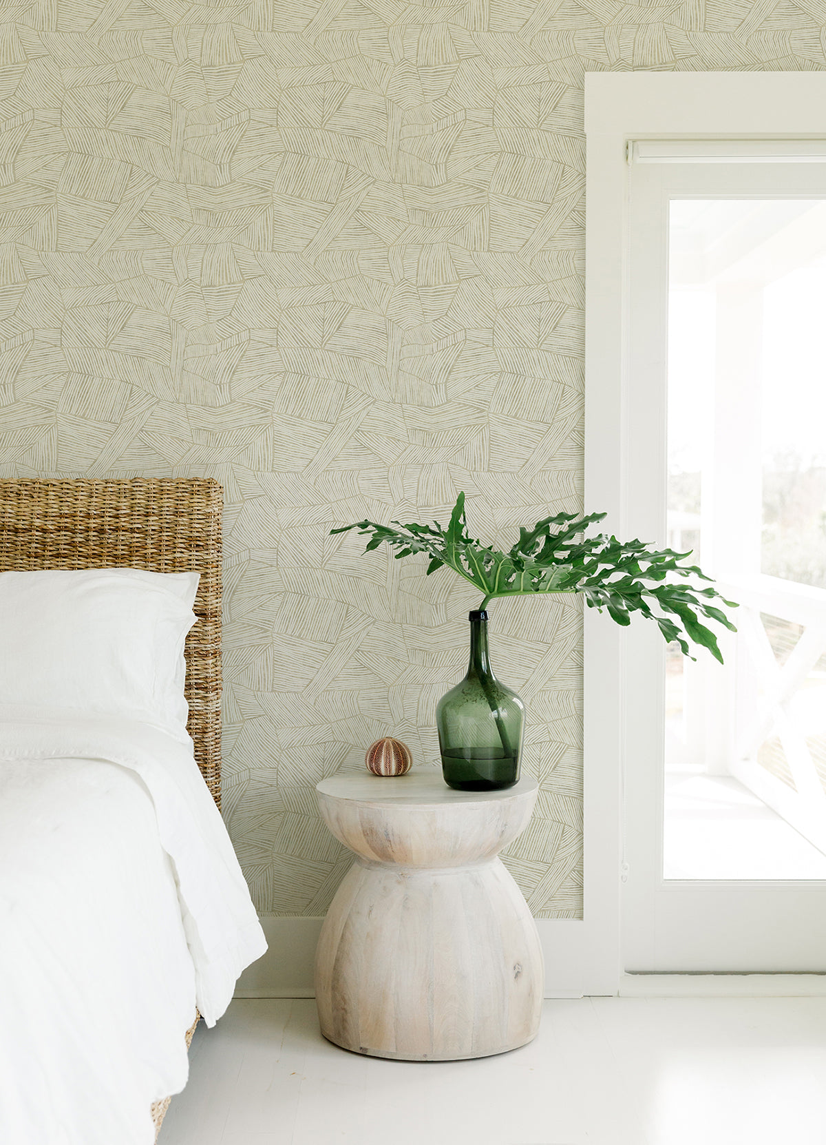 Aldabra Taupe Textured Geometric Wallpaper  | Brewster Wallcovering - The WorkRm