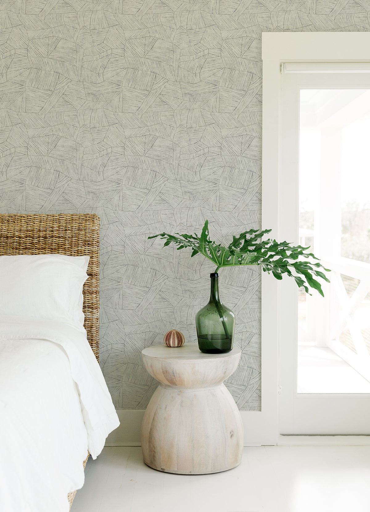 Aldabra Grey Textured Geometric Wallpaper  | Brewster Wallcovering - The WorkRm