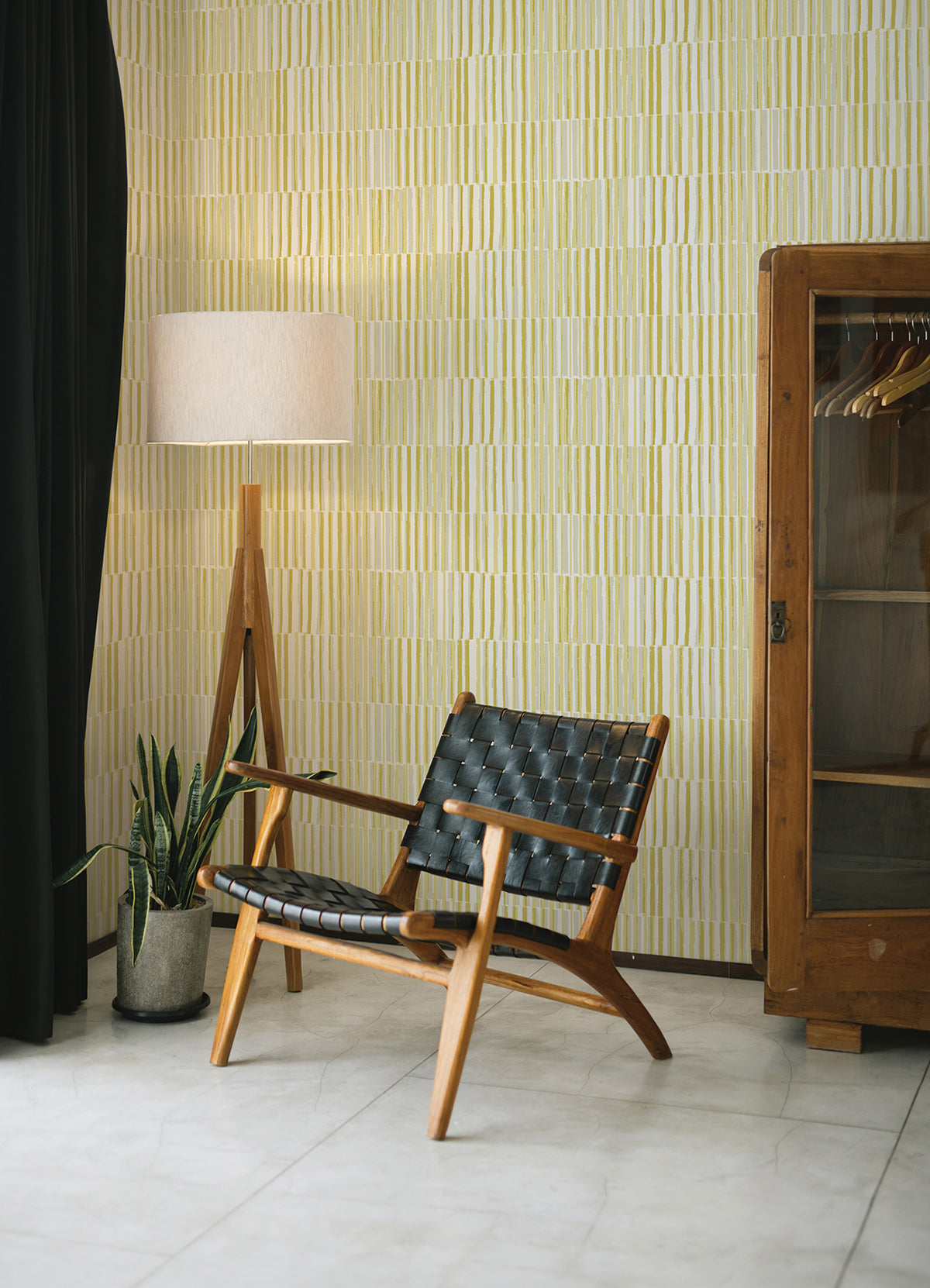 Sabah Yellow Stripe Wallpaper  | Brewster Wallcovering - The WorkRm