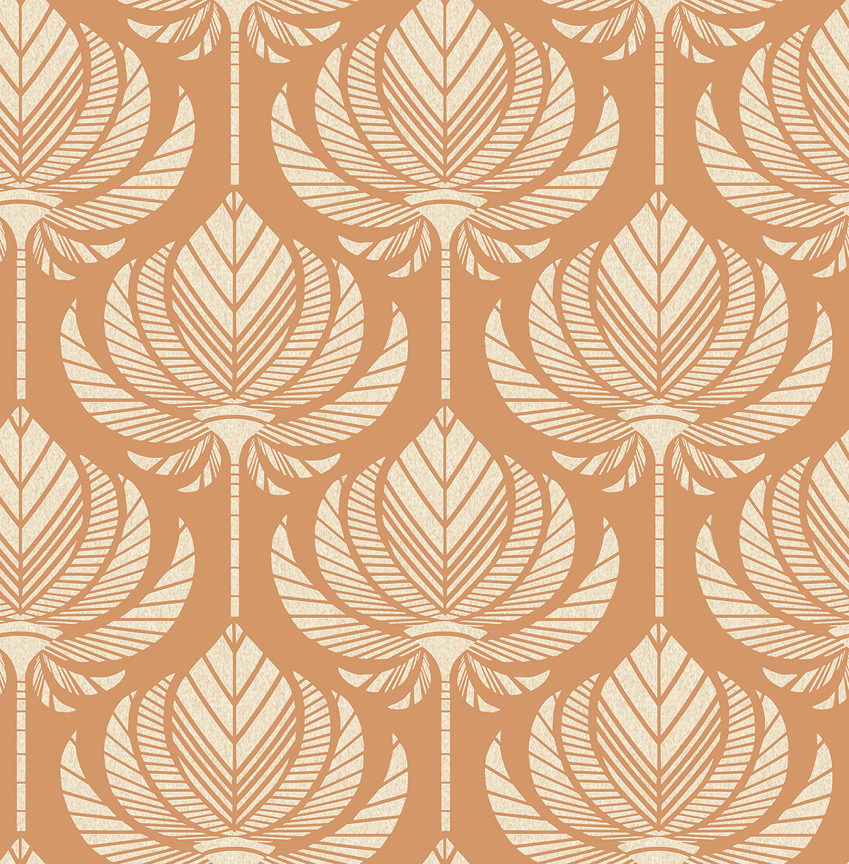 Picture of Palmier Orange Lotus Fan Wallpaper