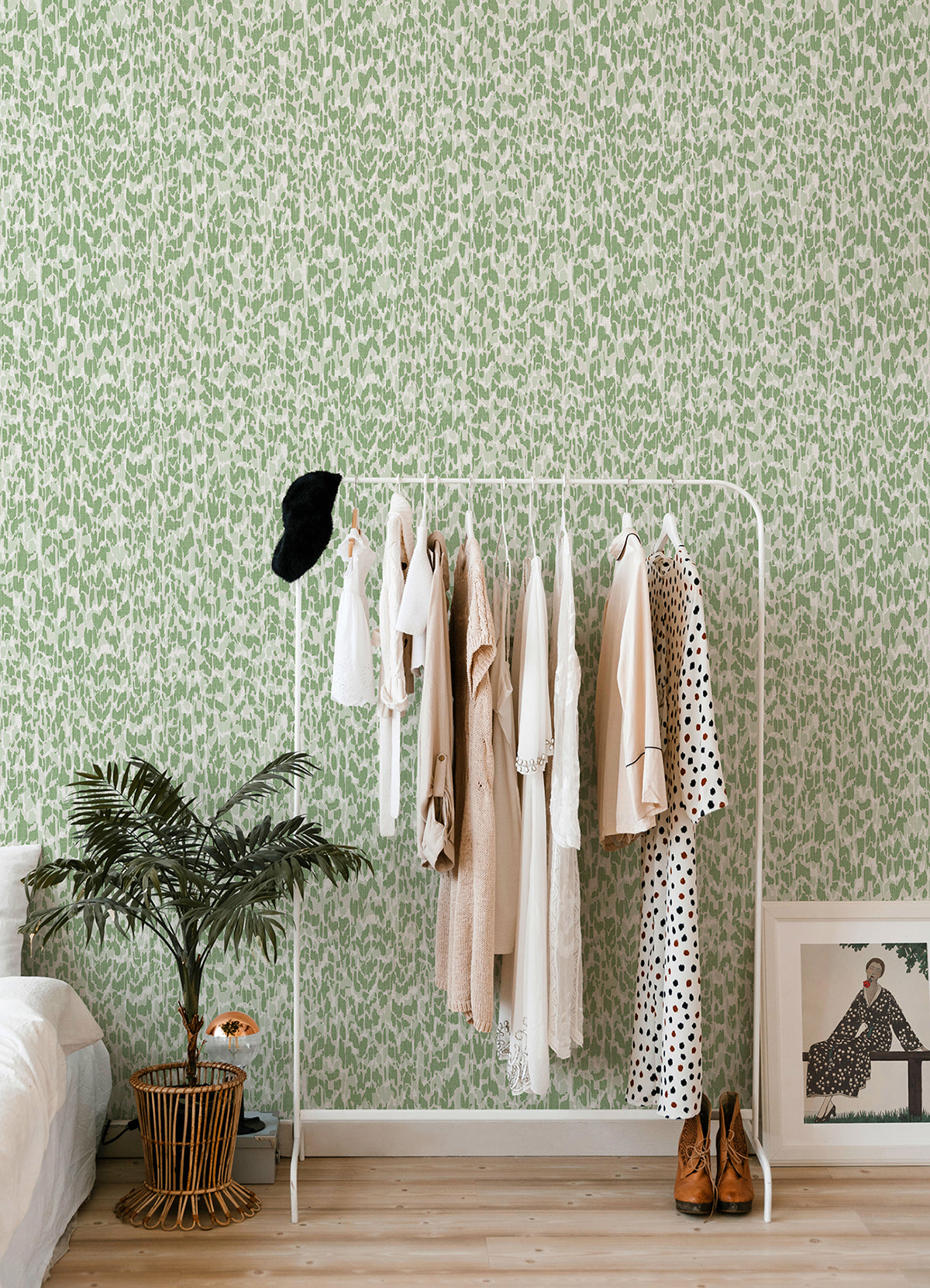 Flavia Green Animal Print Wallpaper  | Brewster Wallcovering - The WorkRm