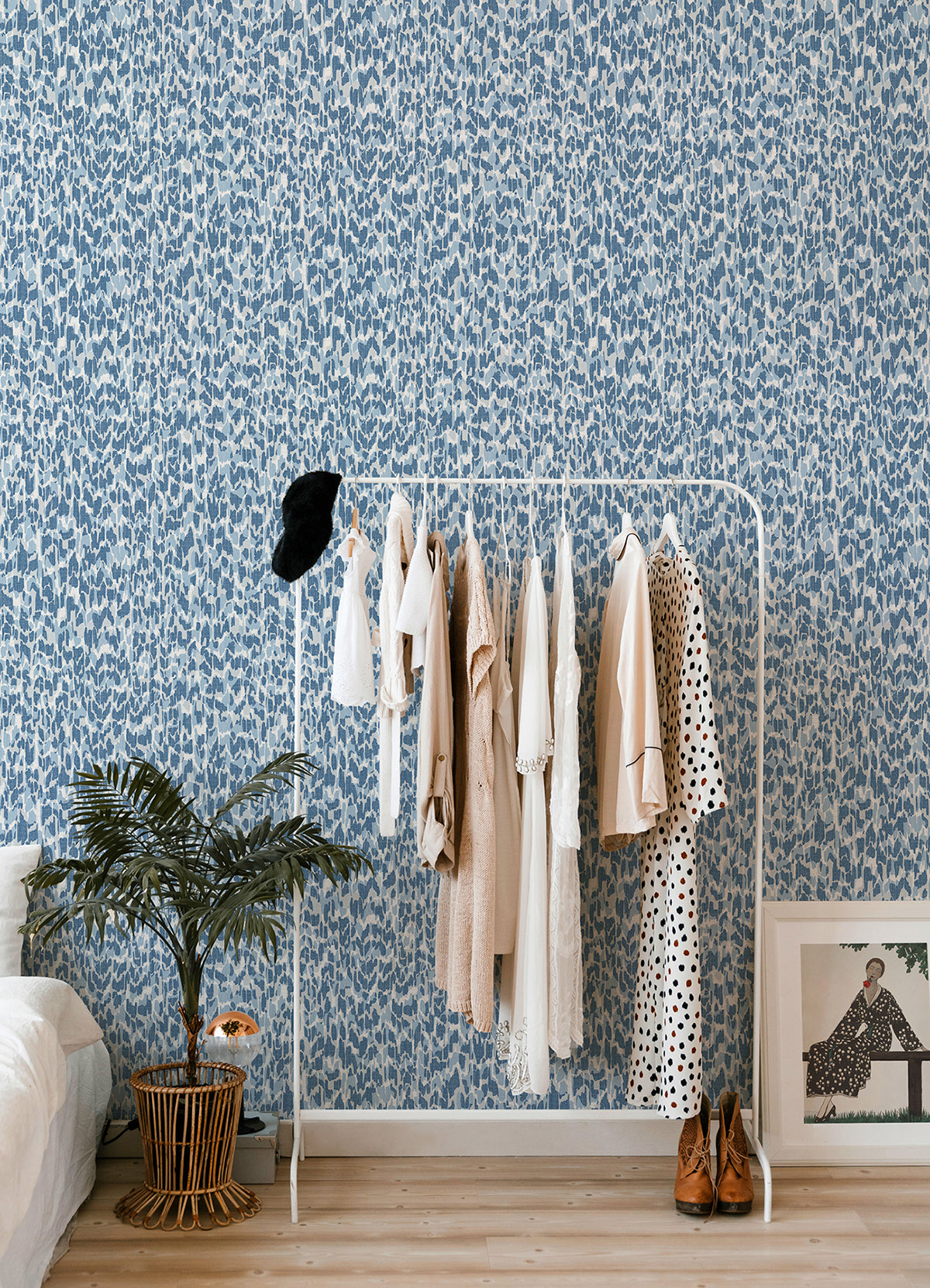 Flavia Blue Animal Print Wallpaper  | Brewster Wallcovering - The WorkRm