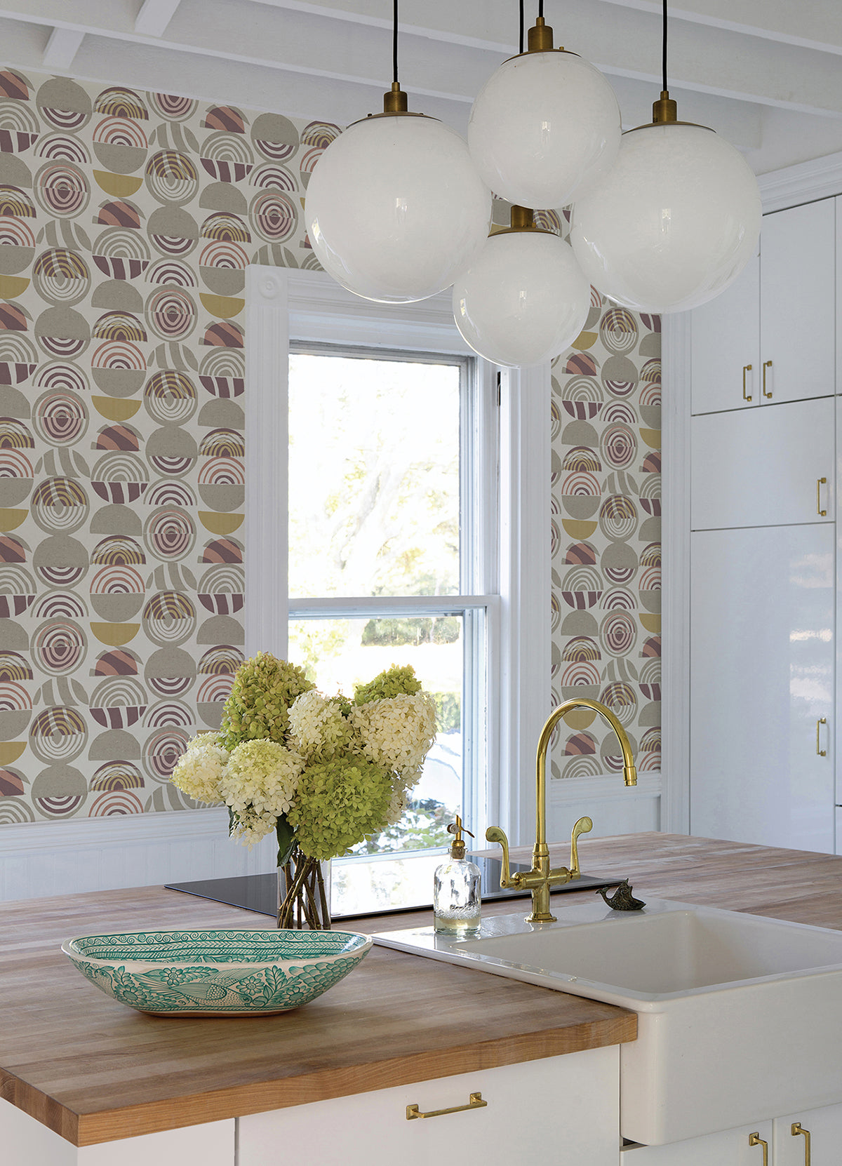 Mahe Plum Mod Geometric Wallpaper  | Brewster Wallcovering - The WorkRm