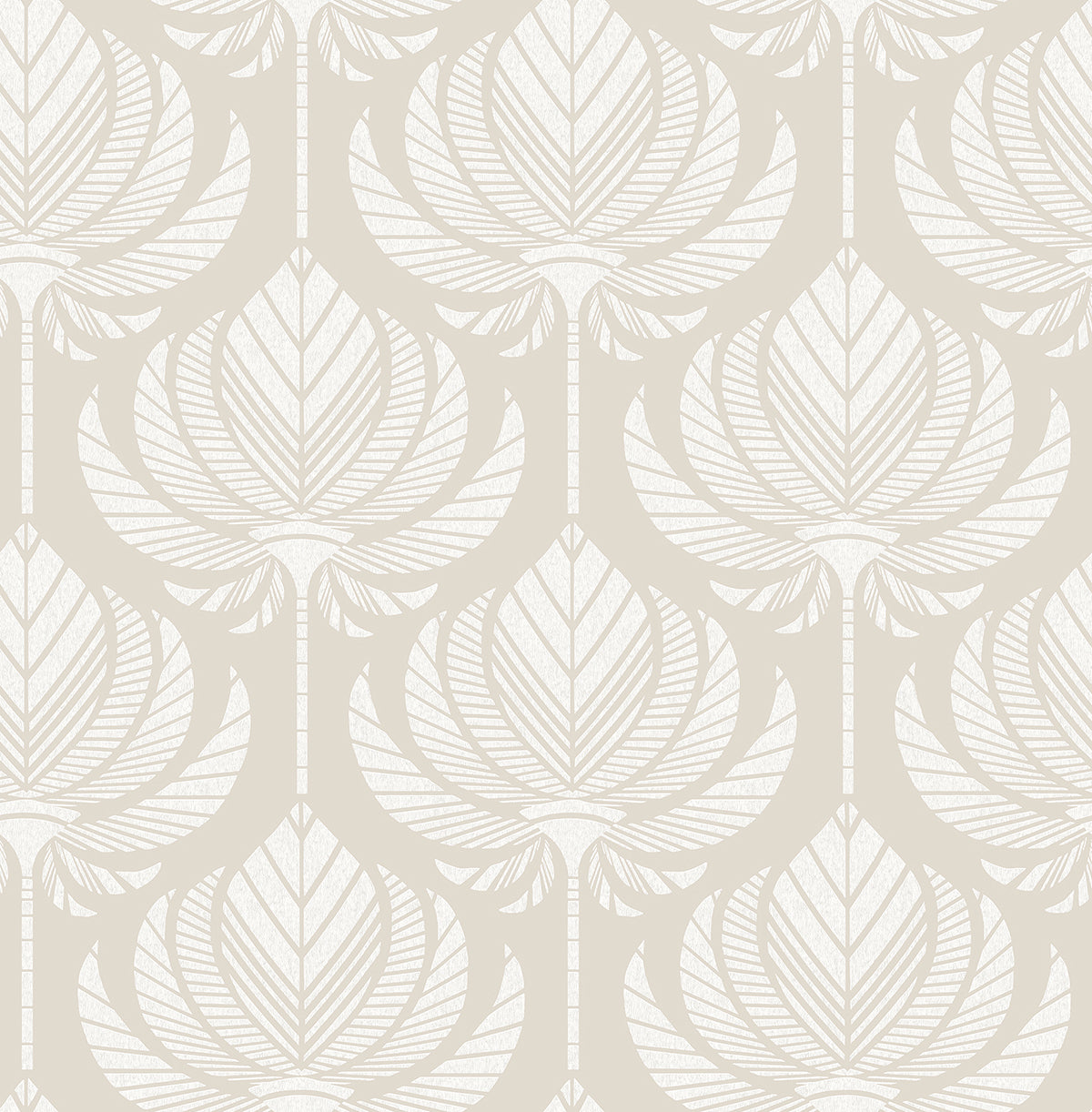 Picture of Palmier Light Grey Lotus Fan Wallpaper