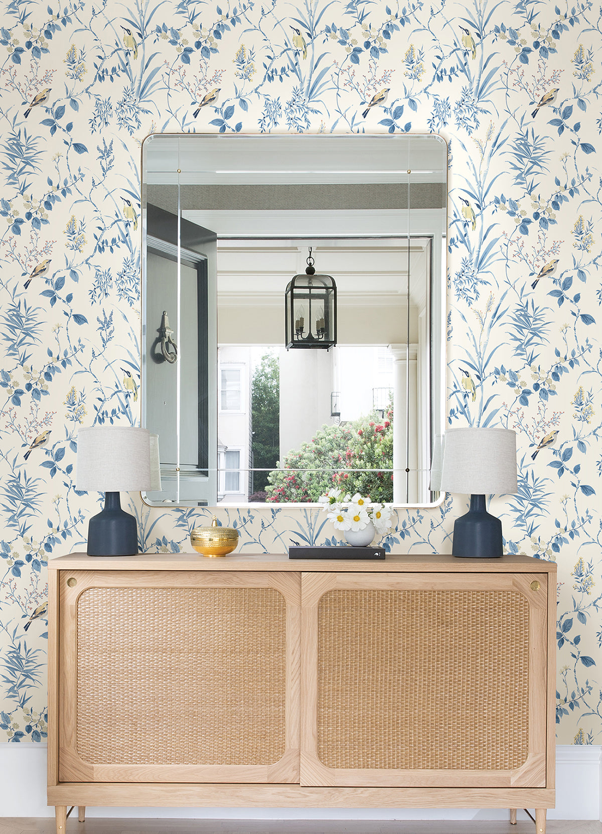 Blue Songbird Peel and Stick Wallpaper - Brewster Wallcovering