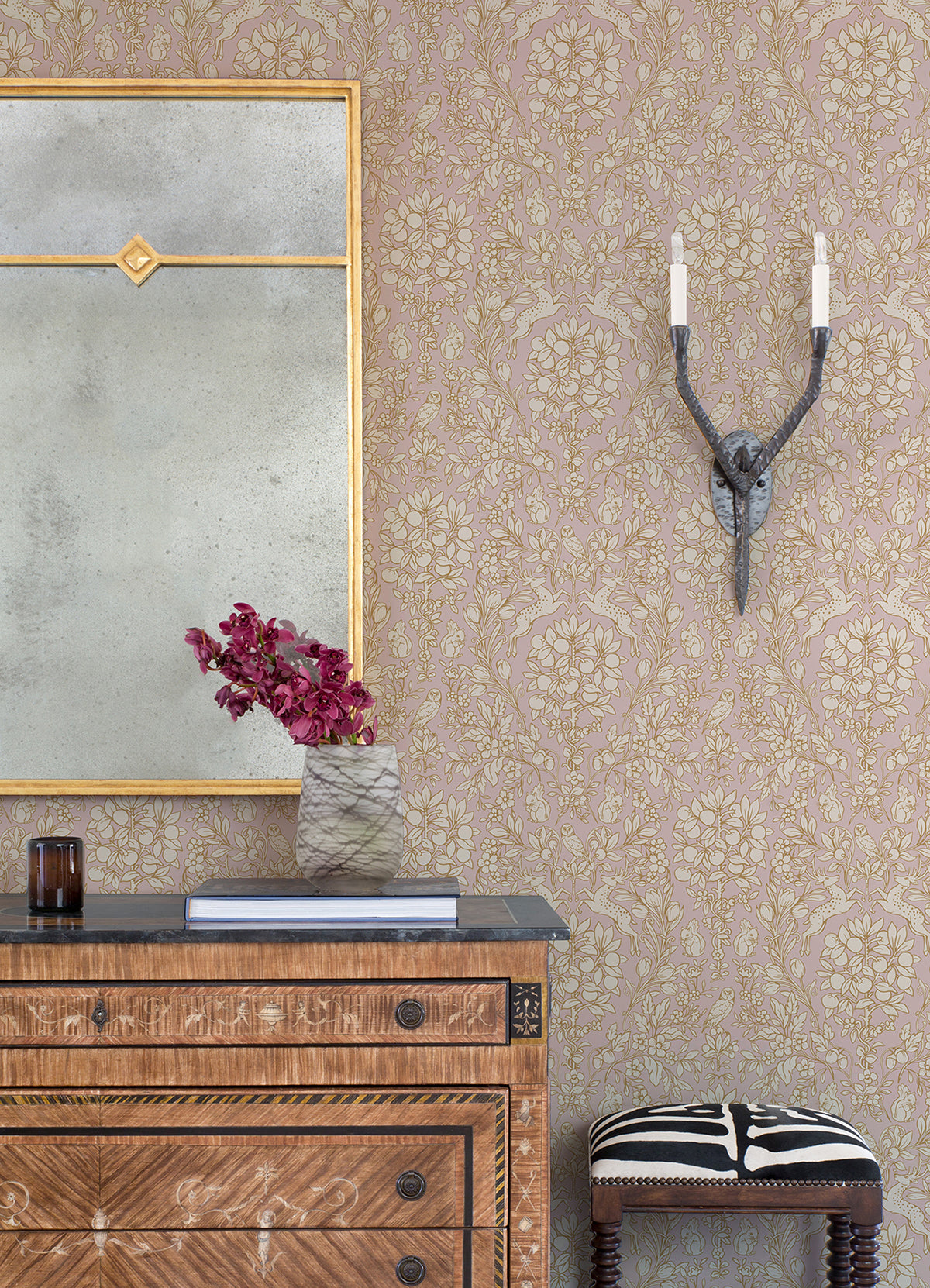 Blush Enchanted Peel and Stick Wallpaper  | Brewster Wallcovering