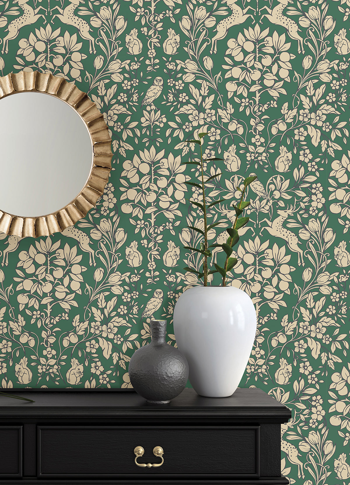 Emerald Enchanted Peel and Stick Wallpaper  | Brewster Wallcovering