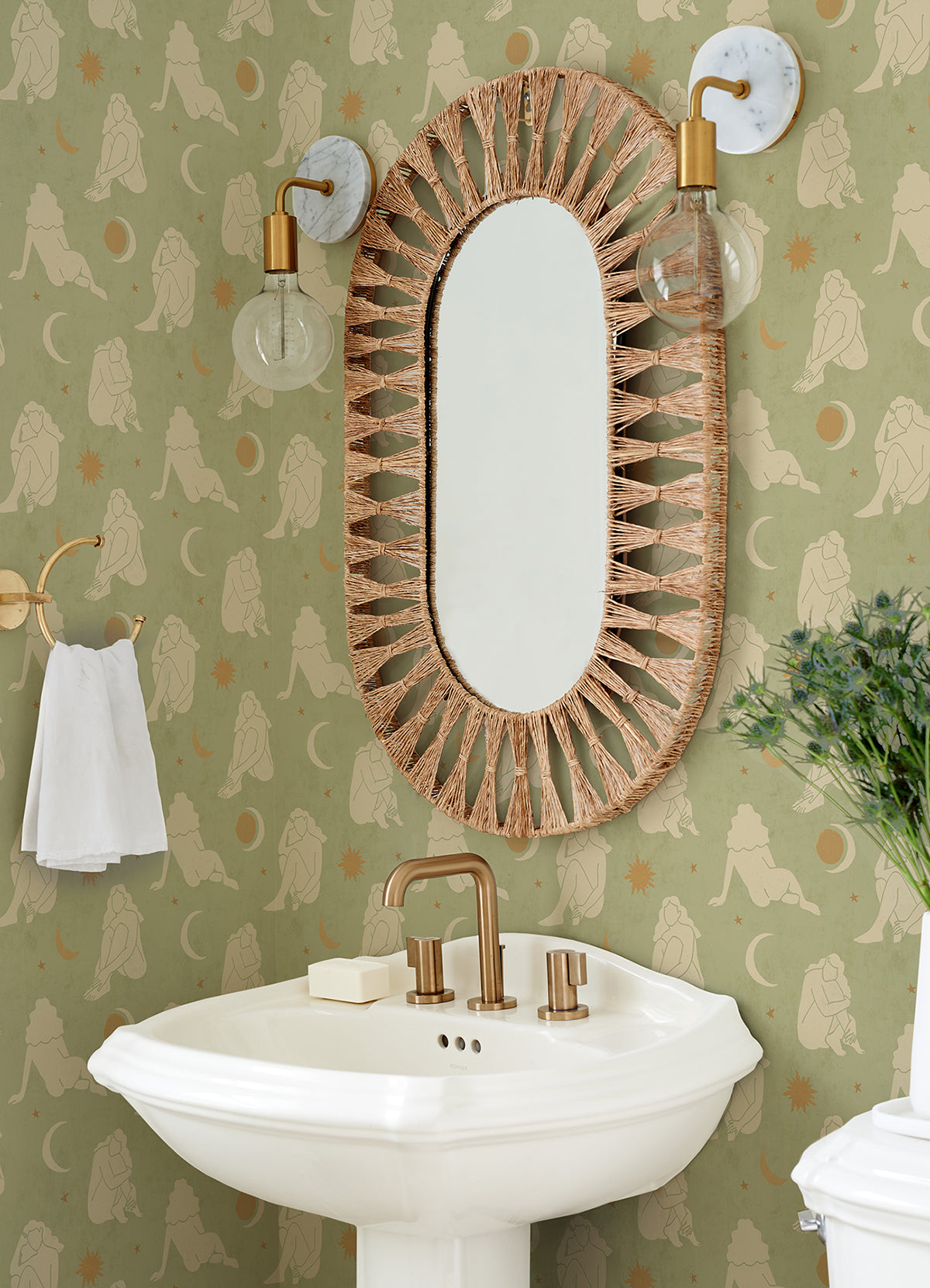 Sage Nudes Novelty Peel and Stick Wallpaper - Brewster Wallcovering