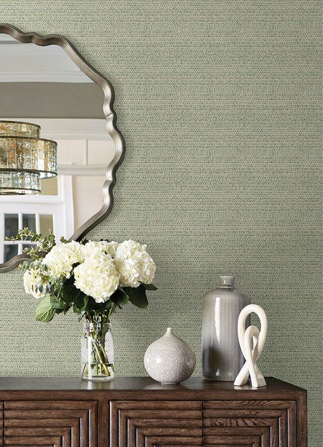 Balantine Teal Weave Wallpaper  | Brewster Wallcovering - The WorkRm