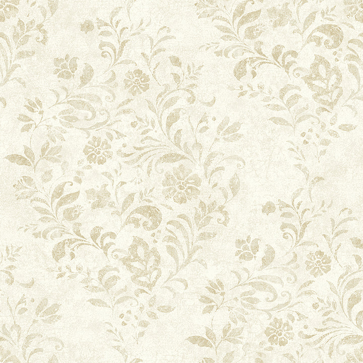 Picture of Isidore Wheat Scroll Wallpaper