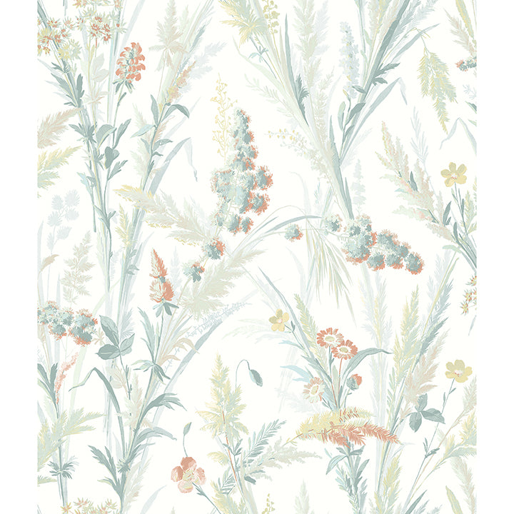 Picture of Hillaire Teal Meadow Wallpaper