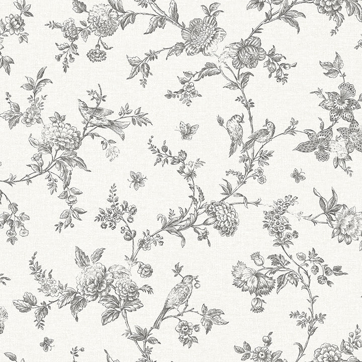 Picture of Nightingale Charcoal Floral Trail Wallpaper