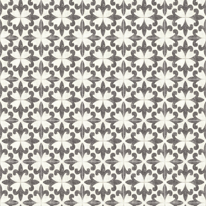 Picture of Remy Black Fleur Tile Wallpaper