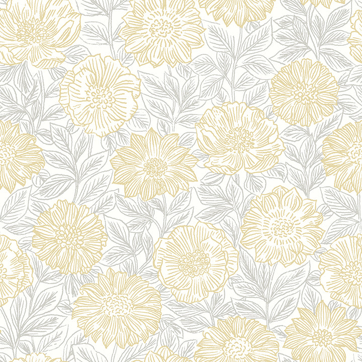 Picture of Faustin Yellow Floral Wallpaper