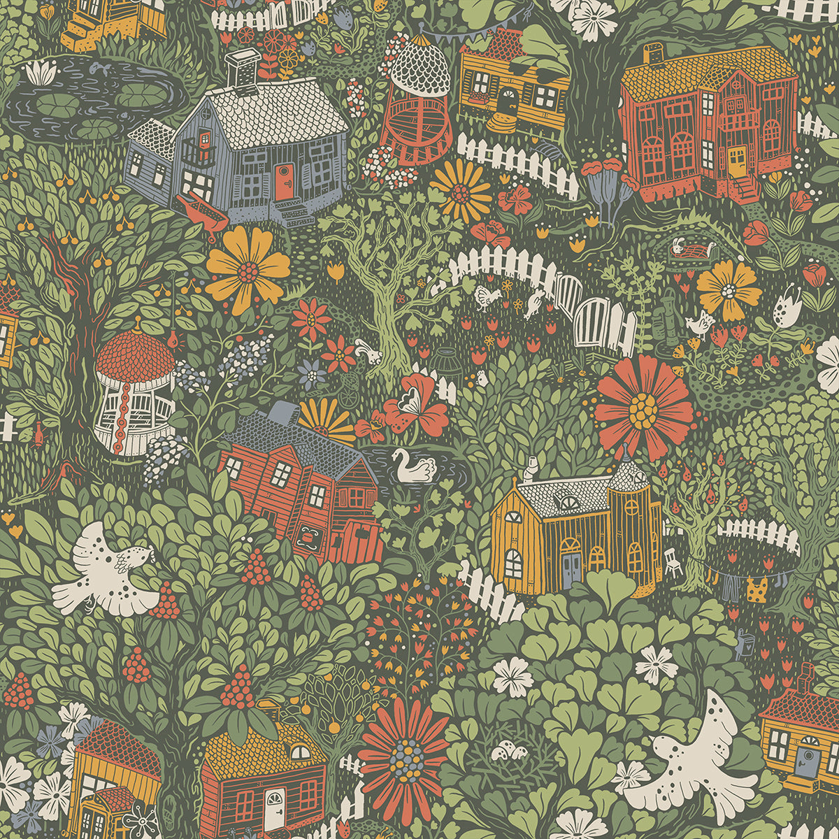 Picture of Bygga Bo Green Woodland Village Wallpaper