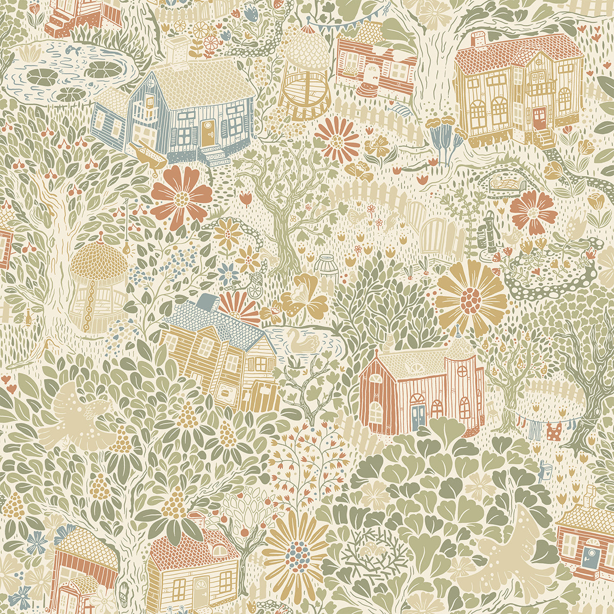Picture of Bygga Bo Neutral Woodland Village Wallpaper