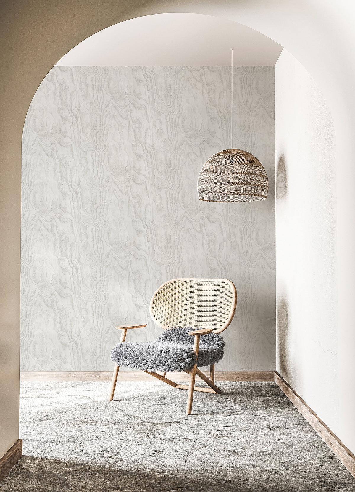 Grey Sloane Wood Peel and Stick Wallpaper - Brewster Wallcovering