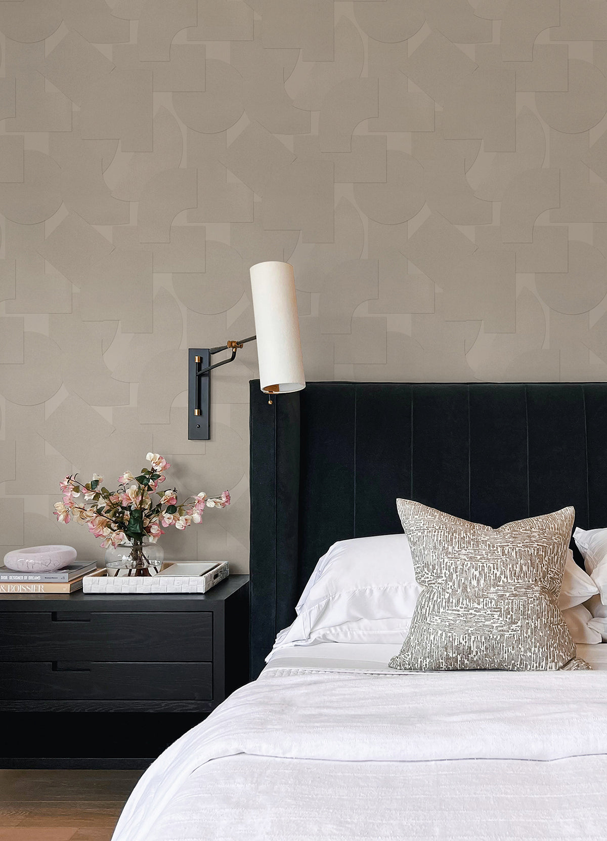 Taupe Bas Geometric Peel and Stick Wallpaper  | Brewster Wallcovering - The WorkRm