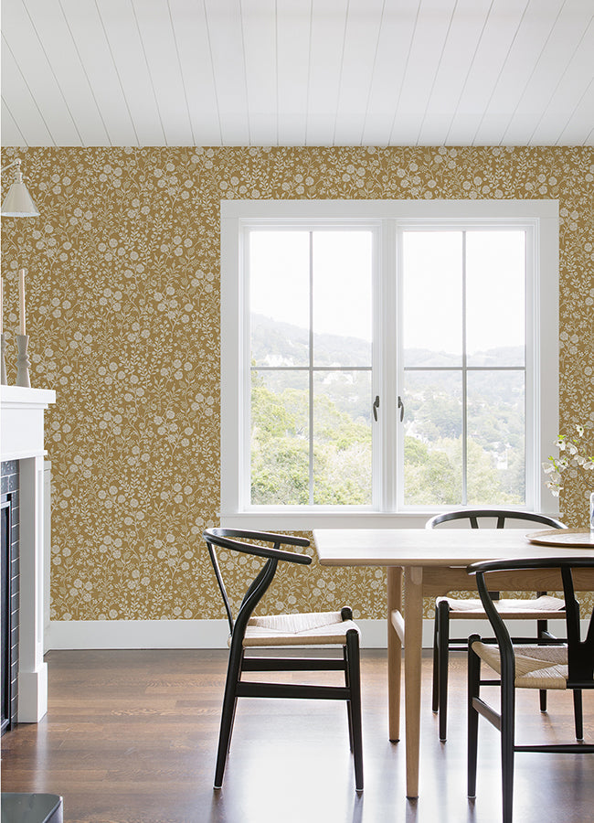 Liana Gold Trail Wallpaper  | Brewster Wallcovering - The WorkRm