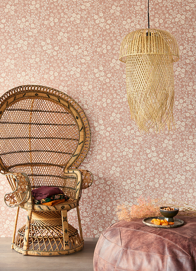 Liana Blush Trail Wallpaper  | Brewster Wallcovering - The WorkRm