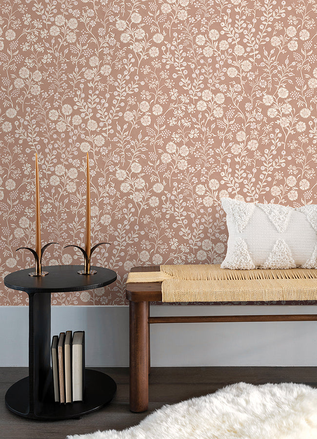 Liana Blush Trail Wallpaper  | Brewster Wallcovering - The WorkRm