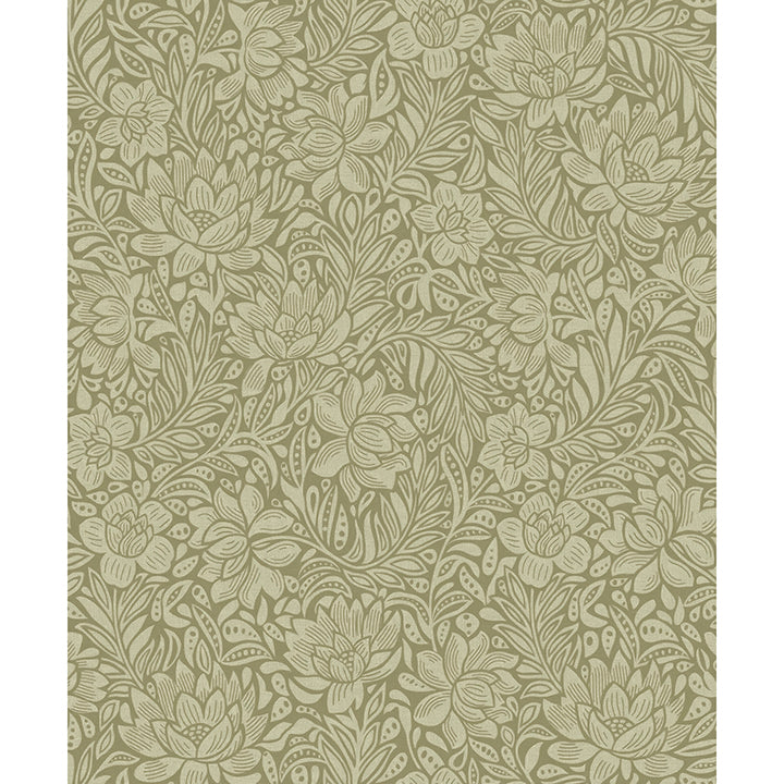 Picture of Zahara Olive Floral Wallpaper