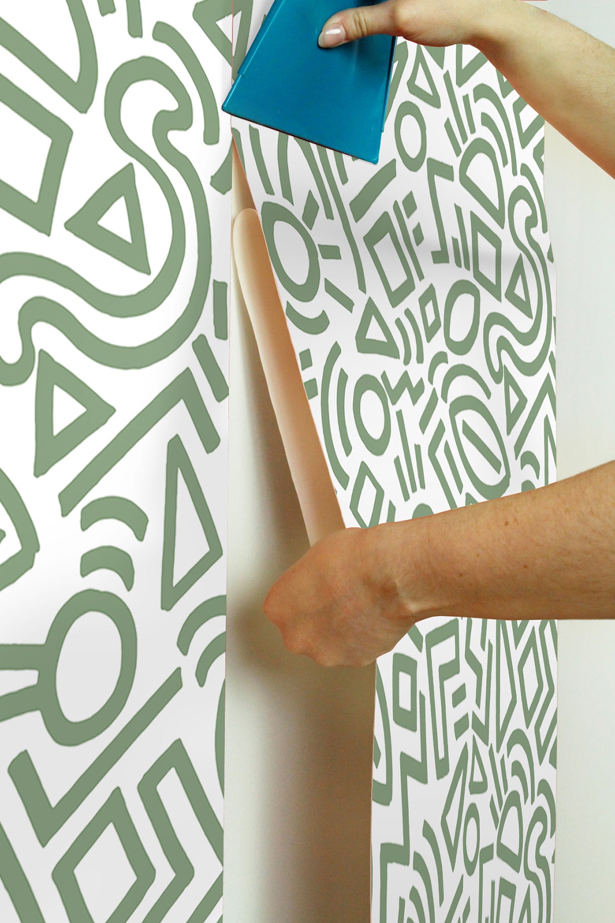 Sage Doodle Abstract Peel and Stick Wallpaper  | Brewster Wallcovering - The WorkRm