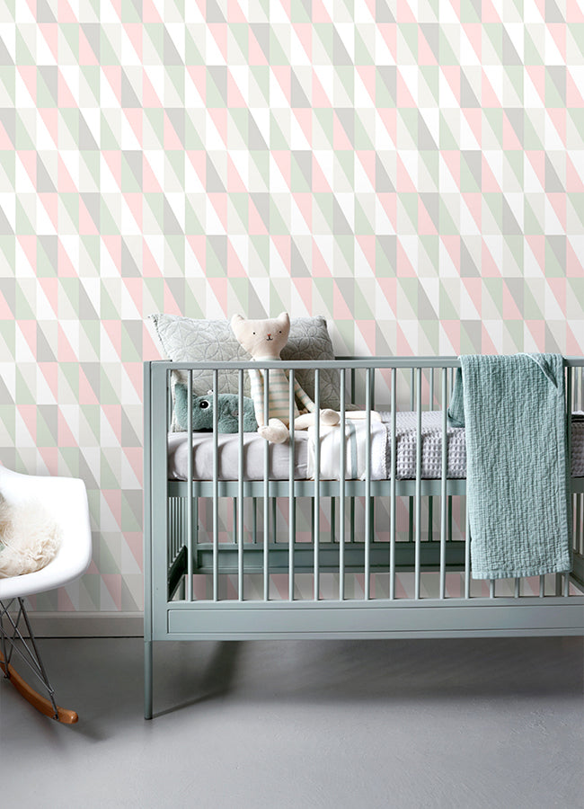 Inez Pastel Geometric Wallpaper  | Brewster Wallcovering - The WorkRm