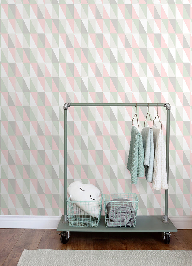 Inez Pastel Geometric Wallpaper  | Brewster Wallcovering - The WorkRm