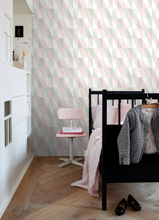 Inez Pastel Geometric Wallpaper  | Brewster Wallcovering - The WorkRm