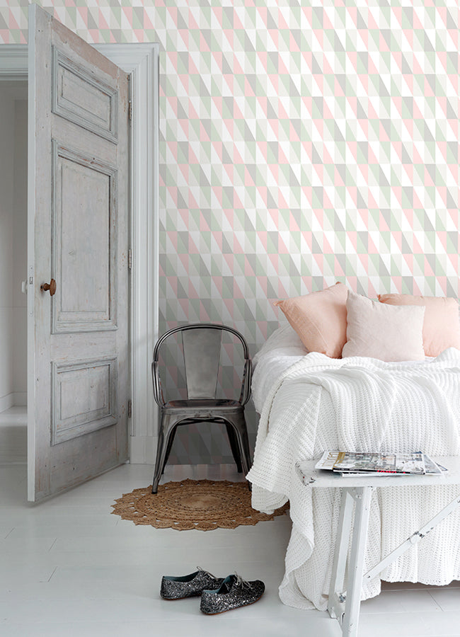 Inez Pastel Geometric Wallpaper  | Brewster Wallcovering - The WorkRm