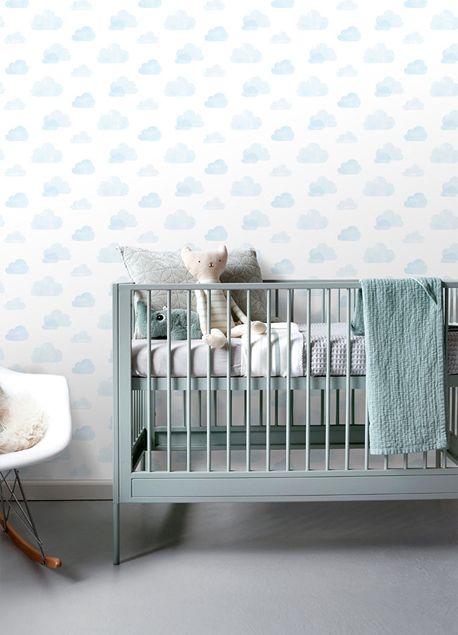 Irie Blue Clouds Wallpaper  | Brewster Wallcovering - The WorkRm