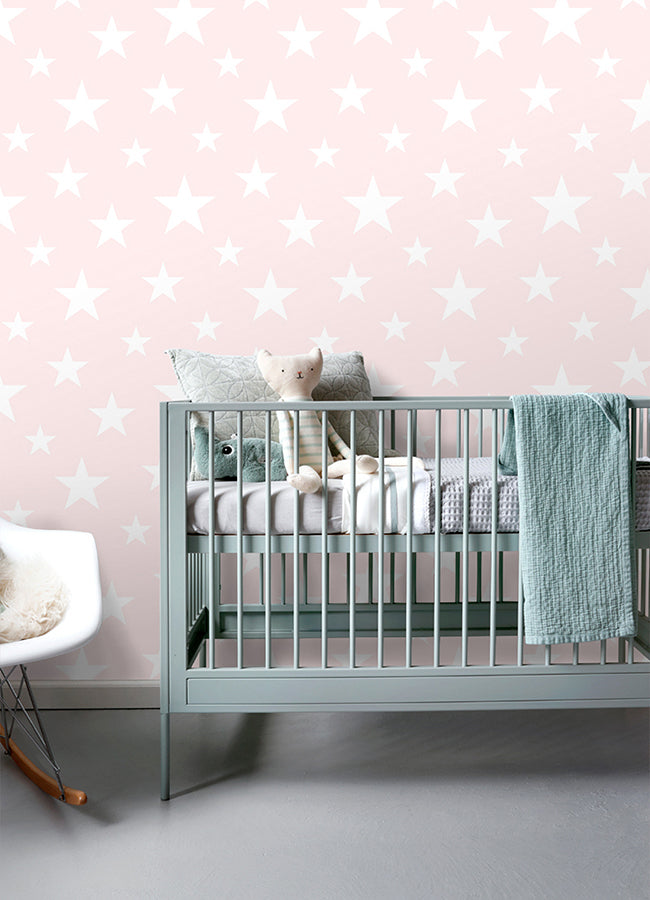 Amira Pink Stars Wallpaper  | Brewster Wallcovering - The WorkRm