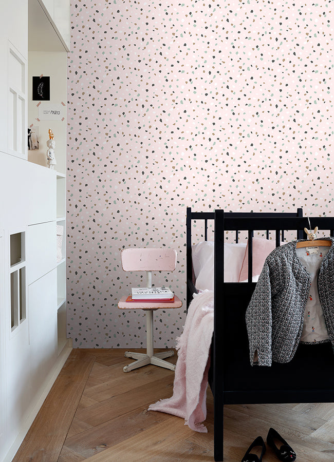 Ona Pink Terrazzo Wallpaper  | Brewster Wallcovering - The WorkRm