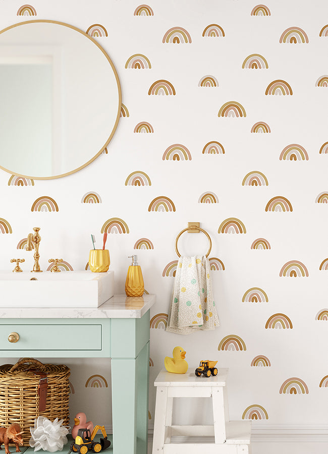 Joss Honey Rainbow Wallpaper  | Brewster Wallcovering - The WorkRm