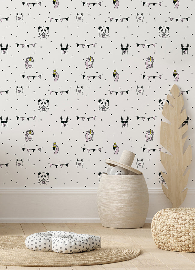 Orlow Pink Llama Wallpaper  | Brewster Wallcovering - The WorkRm