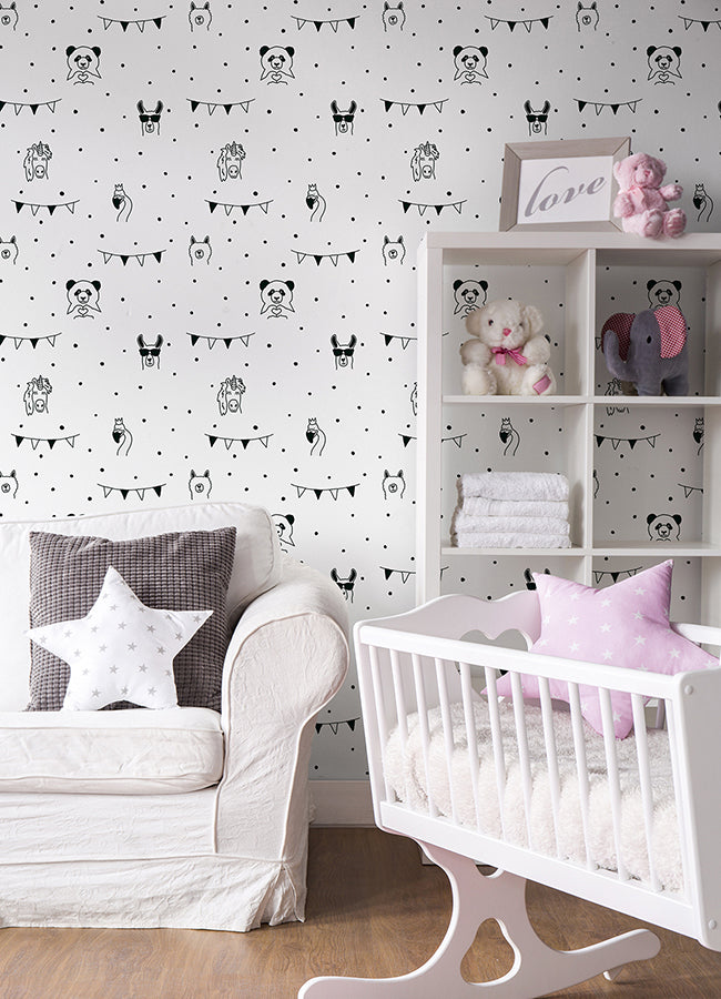 Orlow Black Llama Wallpaper  | Brewster Wallcovering - The WorkRm