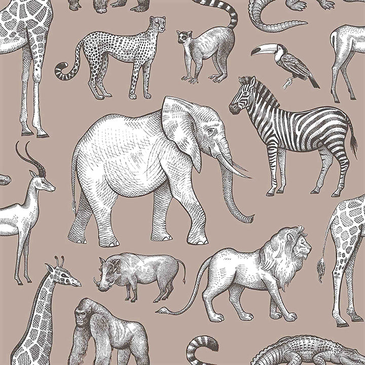 Picture of Kenji Light Brown Safari Wallpaper