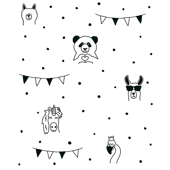 Picture of Orlow Black Llama Wallpaper