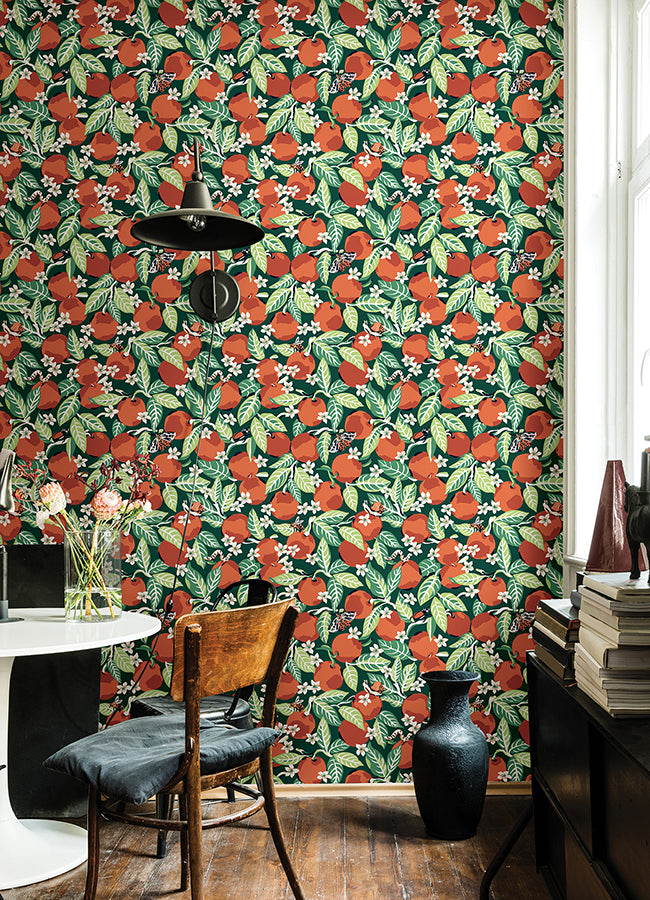 Juniper Orange Grove Peel and Stick Wallpaper  | Brewster Wallcovering