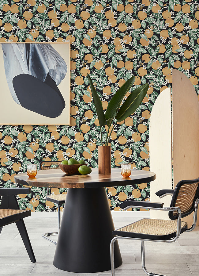 Ink Orange Grove Peel and Stick Wallpaper - Brewster Wallcovering