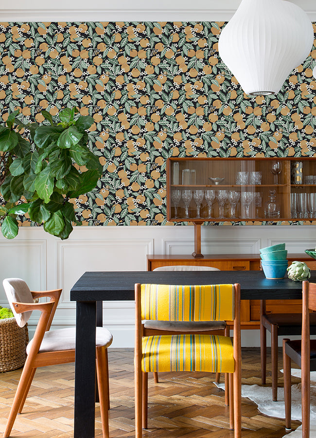Ink Orange Grove Peel and Stick Wallpaper  | Brewster Wallcovering