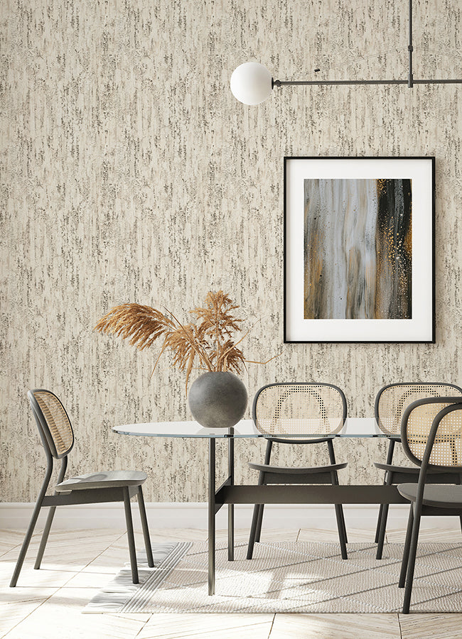 Colm Beige Birch Wallpaper  | Brewster Wallcovering - The WorkRm