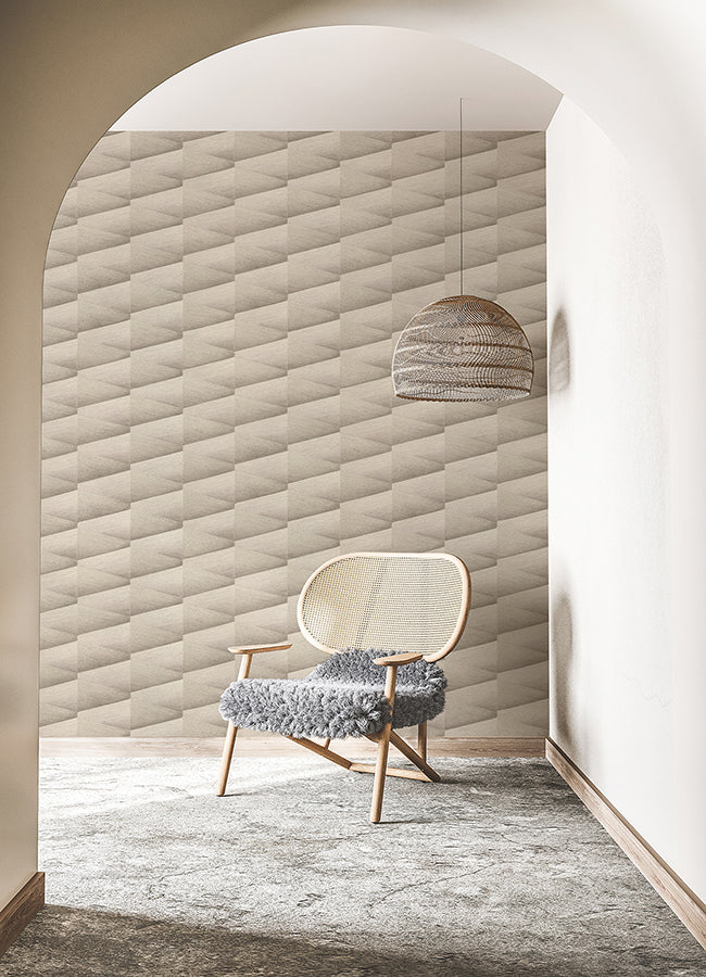 Shae Grey Geo Wallpaper - Brewster Wallcovering