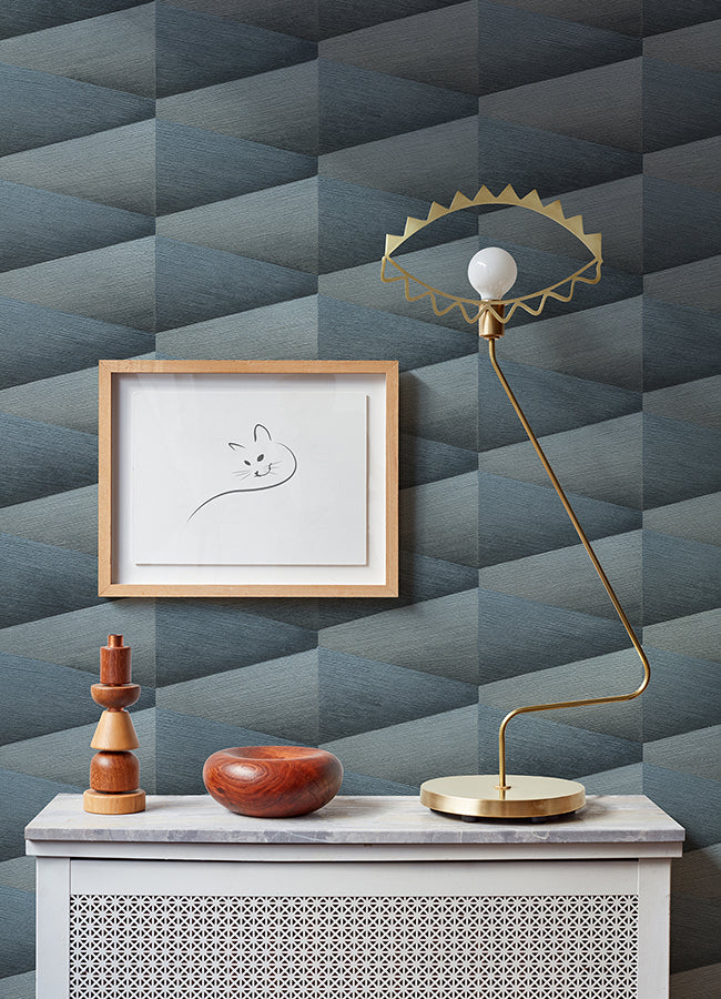 Shae Indigo Geo Wallpaper  | Brewster Wallcovering - The WorkRm