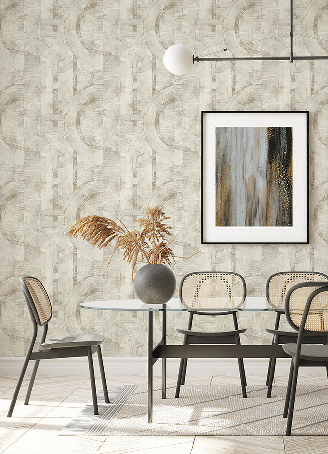 Abe Bone Geo Wallpaper  | Brewster Wallcovering - The WorkRm