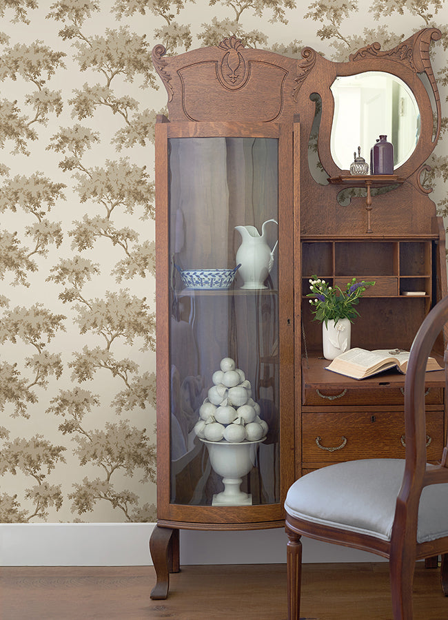 Taupe Alder Peel and Stick Wallpaper  | Brewster Wallcovering