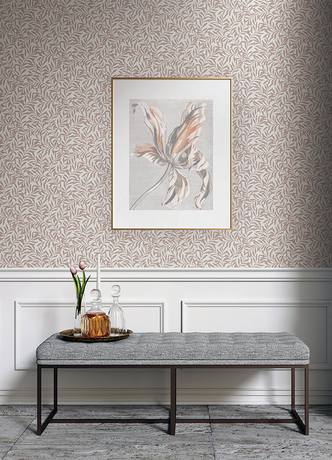 Terracotta Wisley Peel and Stick Wallpaper - Brewster Wallcovering